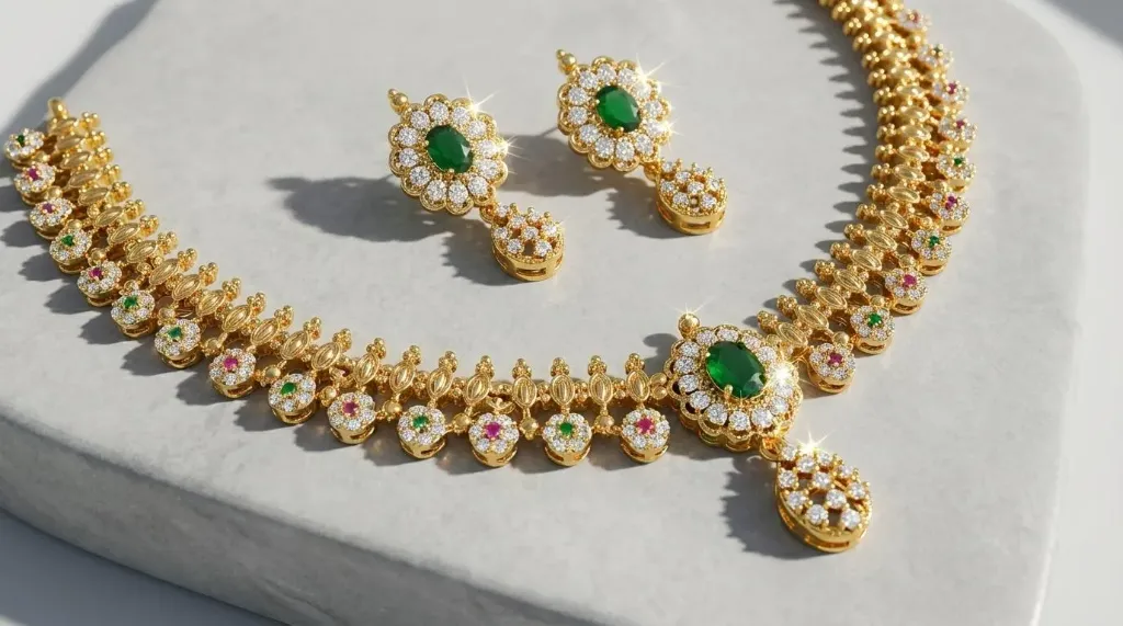 Ethnic Necklace and Earrings Jewelry Set