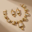 Geometric Lattice Necklace and Earrings Set