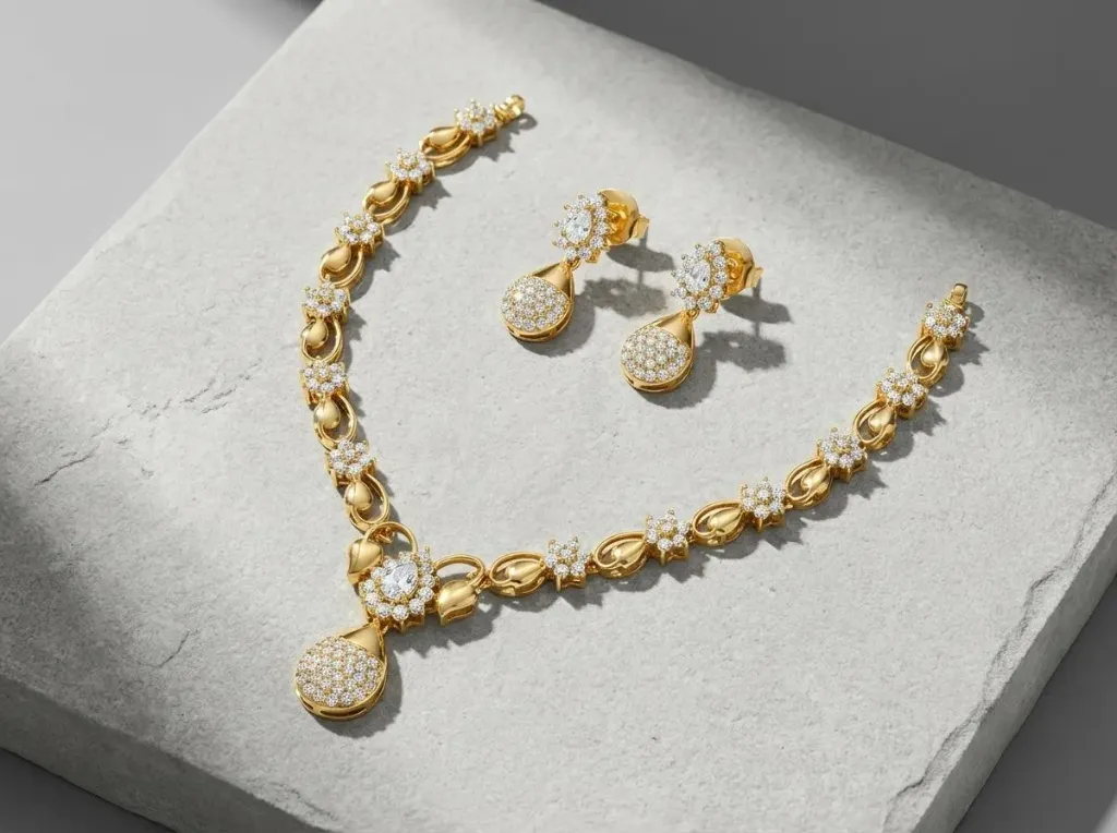 Floral Necklace and Earring Jewelry Set