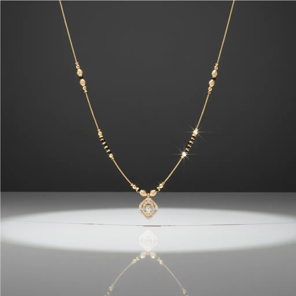 Elegant Gold-Toned Mangalsutra Necklace for Women