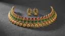 Traditional Antique Gold Plated Choker Necklace Set
